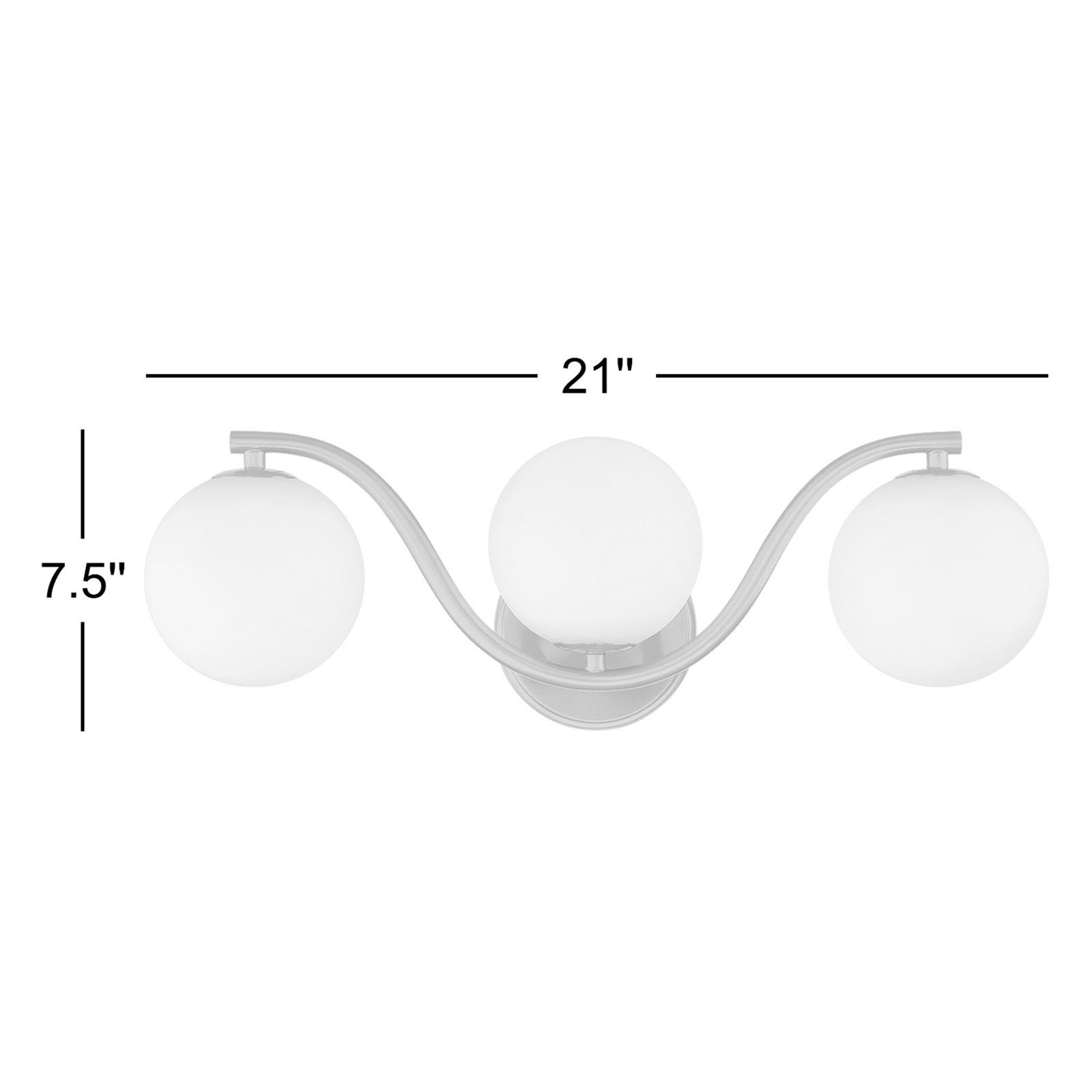 Triple Globe Wave Vanity Lighting, Matte Black
