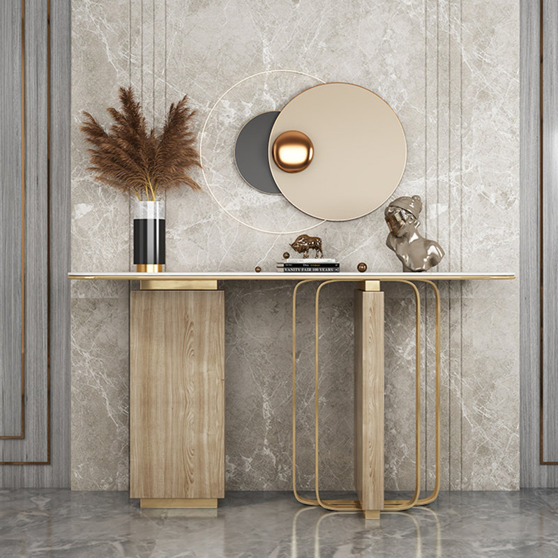 Console Modern Luxury, Blanc / beige, H 33,4 po x l 47,2 po x P 13,7 po