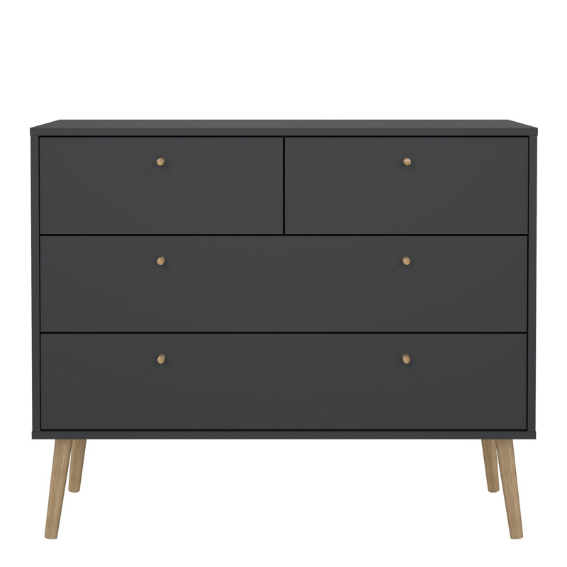 Bakersville 98.7cm W 4 - Drawer Chest of Drawers, Black