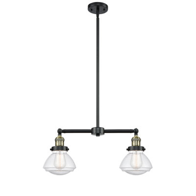 Luminaire suspendu linéaire à 2 lumières pour îlot de cuisine Bungay