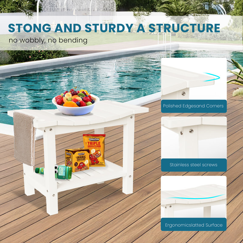 HDPE Shower Bench Stool for Inside Shower, Waterproof & Non-Slip Shower Seat with Storage Shelf, Perfect for Shaving Legs & Spa Bathrooms, Indoor/Outdoor Use