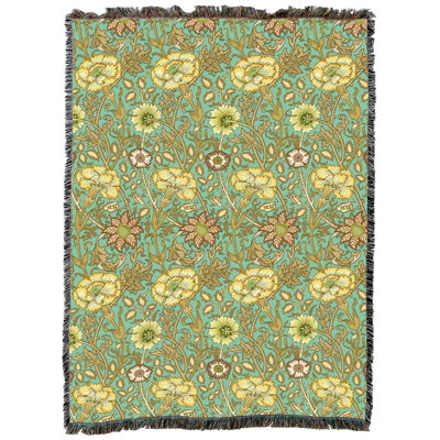 Pure Country Weavers William Morris Pink and Rose Medallion Blanket XL - Arts & Crafts - Gift Tapestry Throw Woven from Cotton - Made in the USA (82x62)
