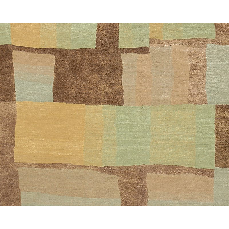 Eva H Geometric Area Rug in Beige/Green, Rectangle 9' x 12'