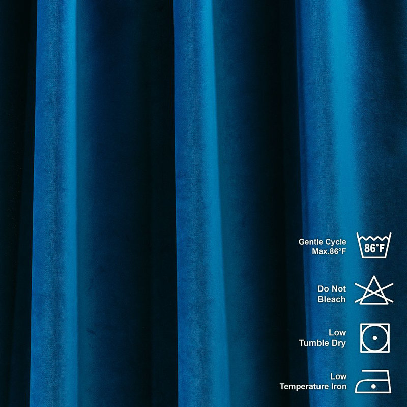 Room Darkening Single Curtain Panel, 150 W x 295 D cm, Celestial Blue