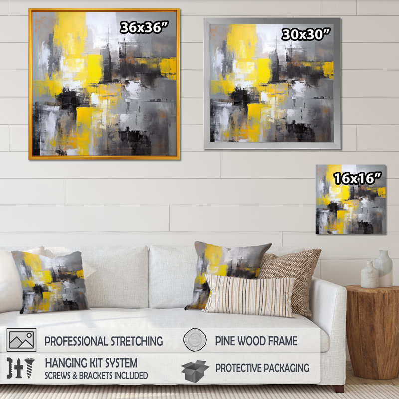 Romana Abstracted Pou Percepts I, reproduction d'art sur toile, Encadrement doré, H 24 po x l 24 po x P 1 po