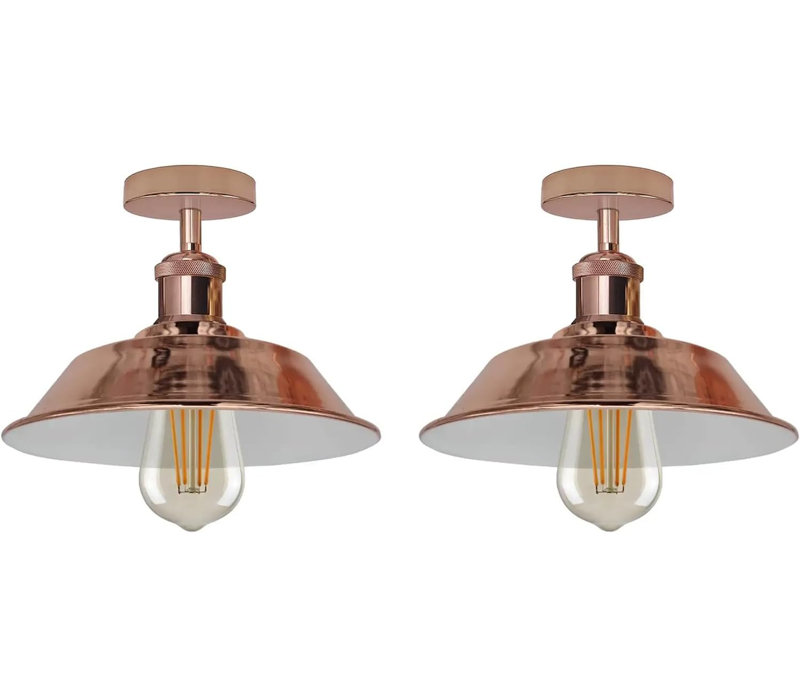 Semi Flush Mount, Rose Gold