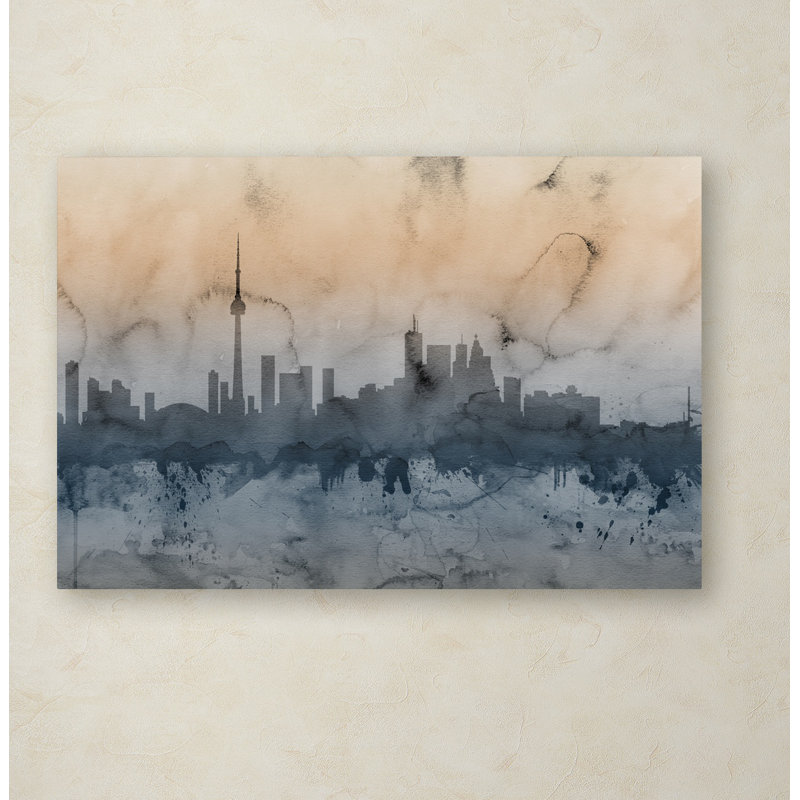« toronto canada horizon », impression sur toile tendue, H 12 po x l 19 po x p 2 po