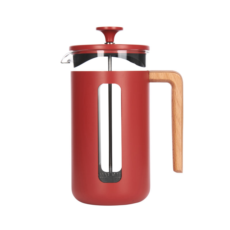 La Cafetière 2pc Set with Pisa 8-Cup Red Cafetière and Stainless Steel Coffee Measuring Scoop
