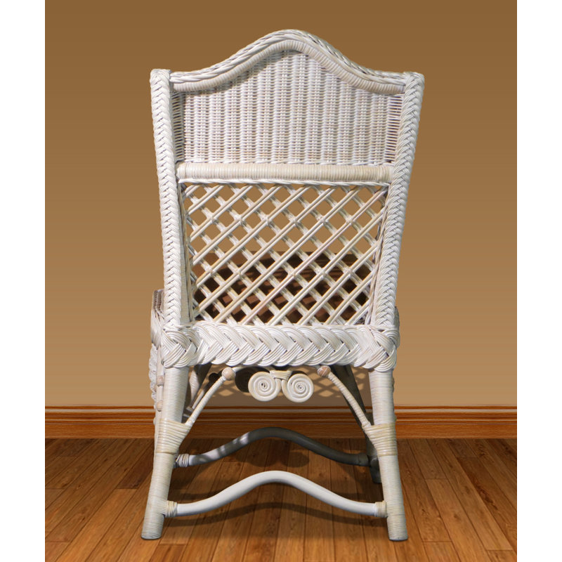 Chaise rembourrée Stennett, Blanc délavé, Fougère