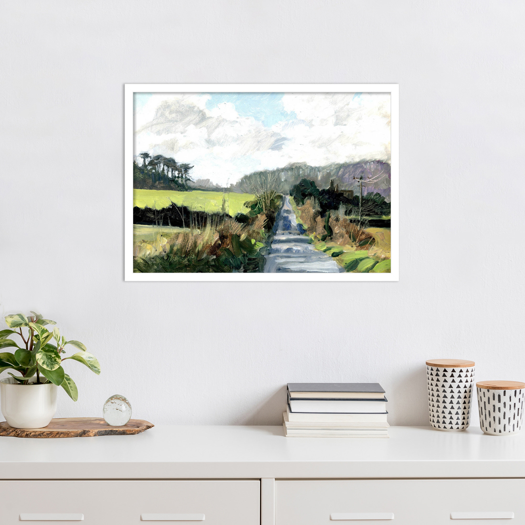 Ripple Lane by Metcalfe Clive, White, 18" H x 25" W x 1" D