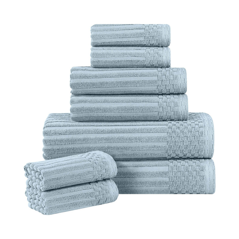 Collection de serviettes en coton Soho Spa, Bleu ardoise, Ensemble de serviettes 8 pièces