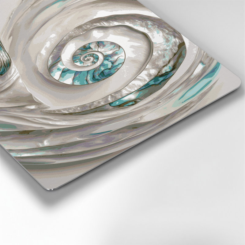 Art mural en métal gris Coastal Abalone, H 12 po x l 18 po