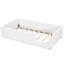 Lit simple tapissier blanc avec garde-corps et charge fiable - Taille sans fil