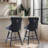 Swivel Upholstered Counter Stool(Set Of 2)-1798327263