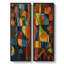 Art mural coloré sur toile à motif géométrique abstrait coloré - ensemble de 2, reproduction d'art encadrée sur toile 60 po x 20 po x 2, 60 po x 30 po x 2-1879513949-1879513944