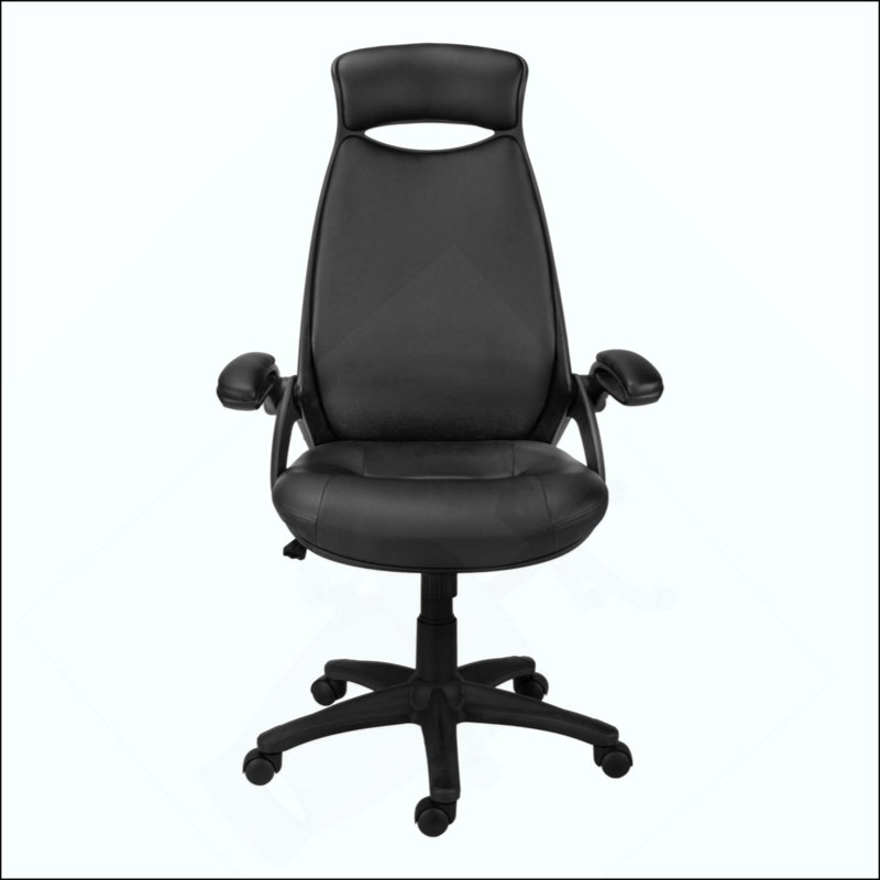 Chaise de bureau, hauteur réglable, pivotante, ergonomique, accoudoirs, bureau d'ordinateur, travail, aspect cuir, métal, contemporain, moderne