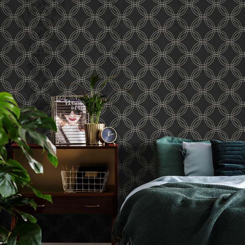 Superfresco Easy Serpentine Geometric Wallpaper, Black