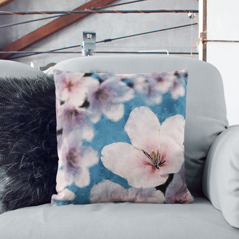 Floral Square Cushion, 55cm H x 55cm W x 20cm D