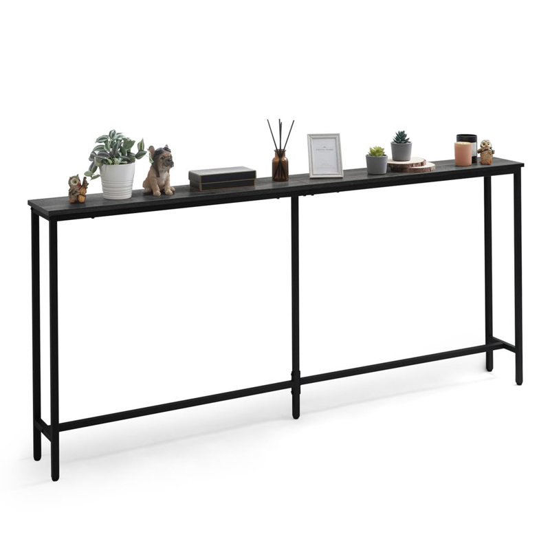 70.9" Narrow Console Table, Gray Oak