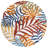 Manor Tropics Palm Leaves Cream/Orange Indoor/Outdoor Rug-1824123208