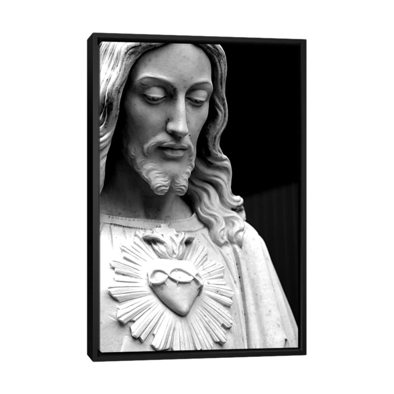 «Christian Jesus», reproduction de photo sur toile tendue, H 26 po x l 18 po x P 1,5 po, Toile encadrée noire, Pas de tapis