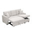 Canapé modulaire 76,5 po en mélange de lin avec lit escamotable et rangement pour chaise longue-1004612232