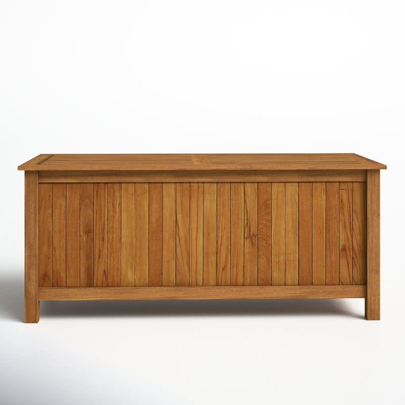 Summerton Teak Solid Wood Deck Box, 24" H x 60" W x 30" D