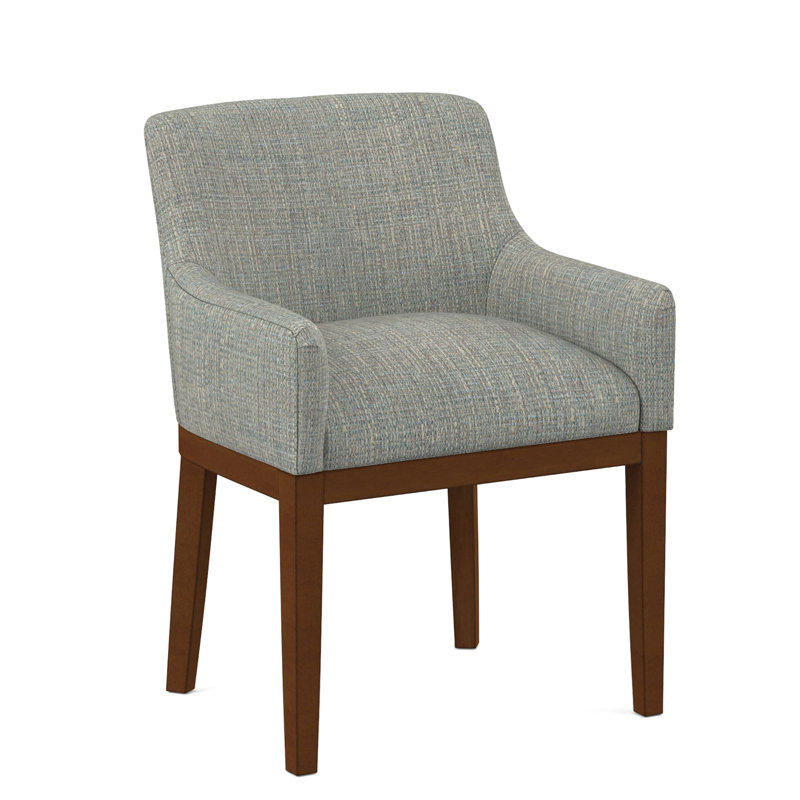 Upholstered Arm Chair, Salvador Asphalt, English Saddle