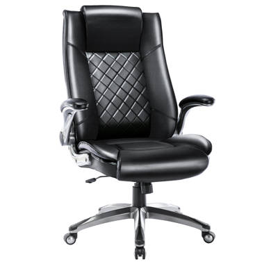 High Back Office Chair with Lifting Headrest - Flip Arms