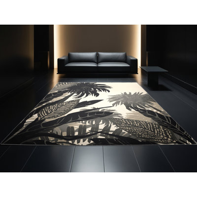 Tapis marocain d'inspiration mondiale lavable à la machine en gris - reliure grise
