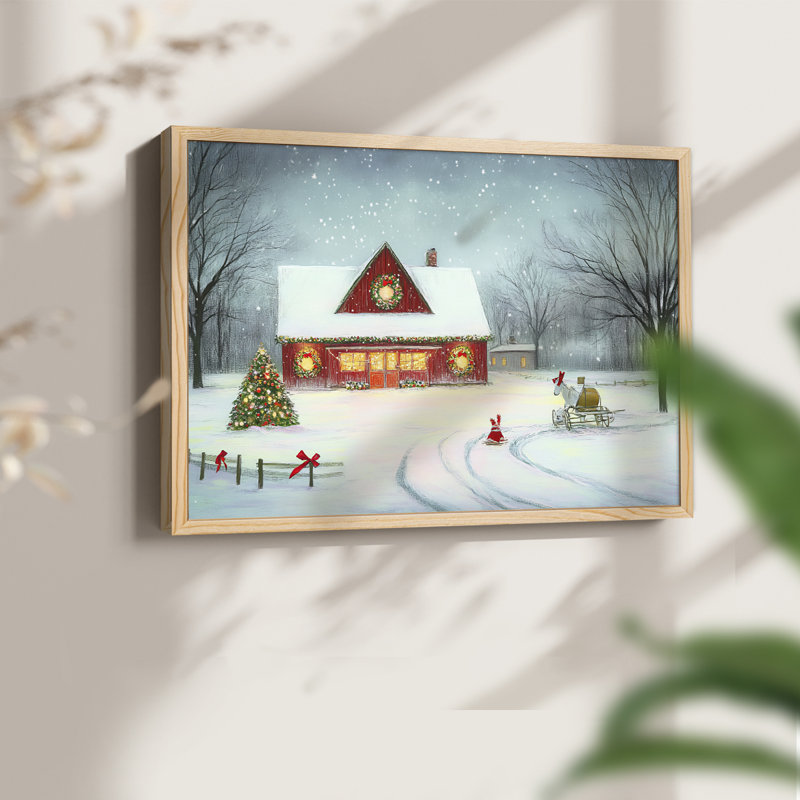 Chirstmas Art-VII - Reproduction encadrée - Restickable, H 8 po x l 10 po, Naturel