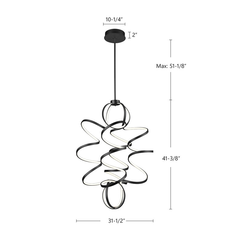 Synergy 1 - Light LED Pendant, Antique Silver, 41.375"H x 31.5" W x 31.5" D