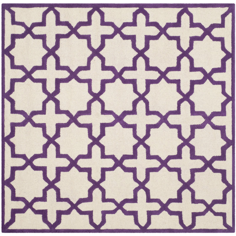 Cambridge Hand Tufted Wool Geometric Rug, Square 6'