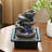 A Five-level Table Top Fountain with Colorful LED Lights Relaxes The Indoor Water Feature And Brings Soothing Sounds, Suitable for Home, Office And Bedroom Decor