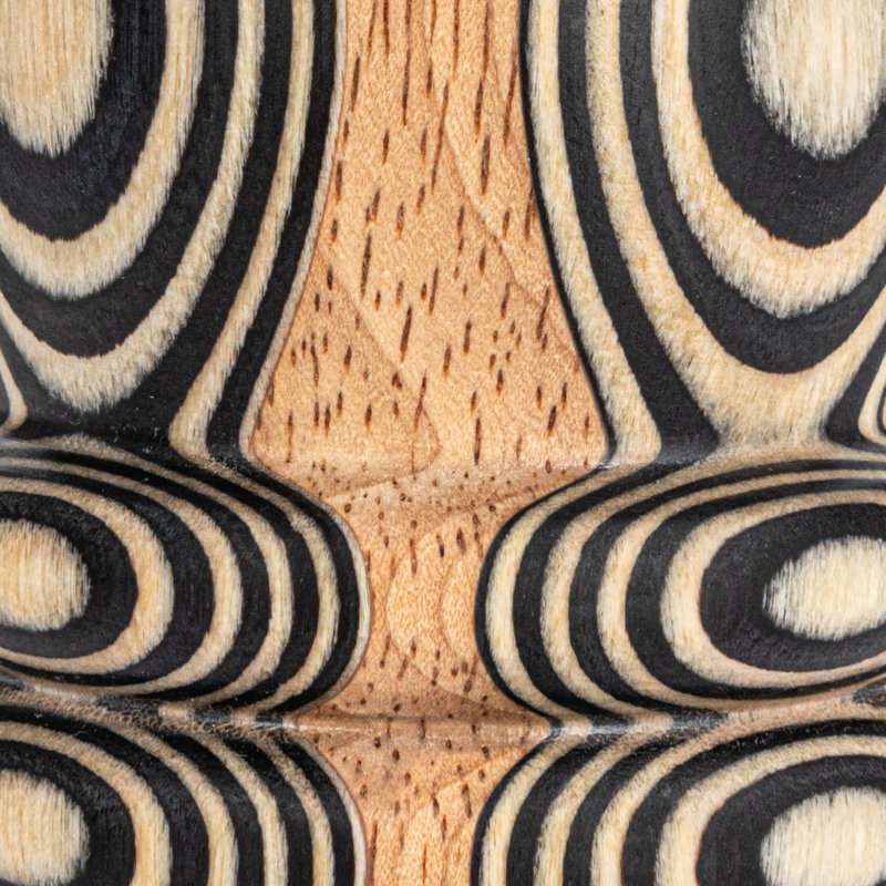 Moulins à sel et à poivre en bois avec cercles incrustés