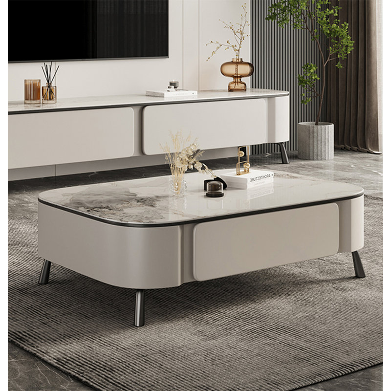 Table basse multifonctionnelle en ardoise avec rangement