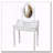White Princess Vanity Desk Set with 360° Rotating Mirror, 4 Drawers and Stool-1639920635