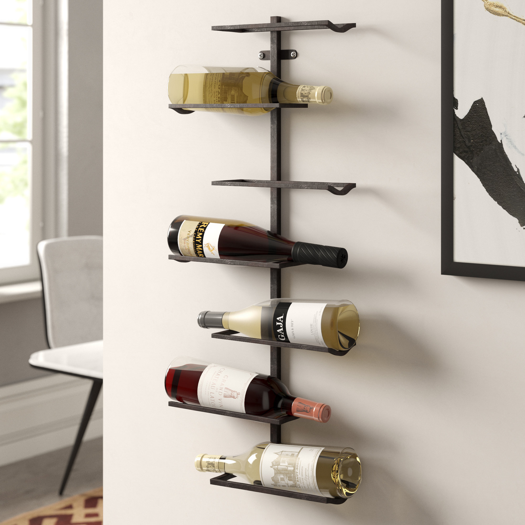 Mercury Row® Zaniah 7 Bottle Wall Mounted Wine Bottle Rack - Wayfair Canada