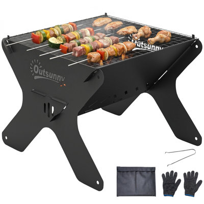 Outsunny 30cm W Portable Charcoal Grill