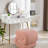 S-shape Teddy Fabric Ottoman Makeup Stool Footstool,Pink