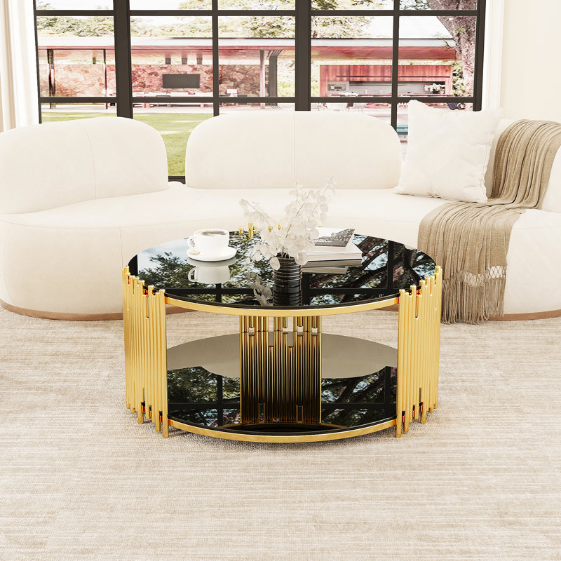 Table basse circulaire en acier inoxydable