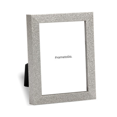 Diamond Dust Glitter Table Top Frame Silver Solid Wood Closed Corner Picture Frame