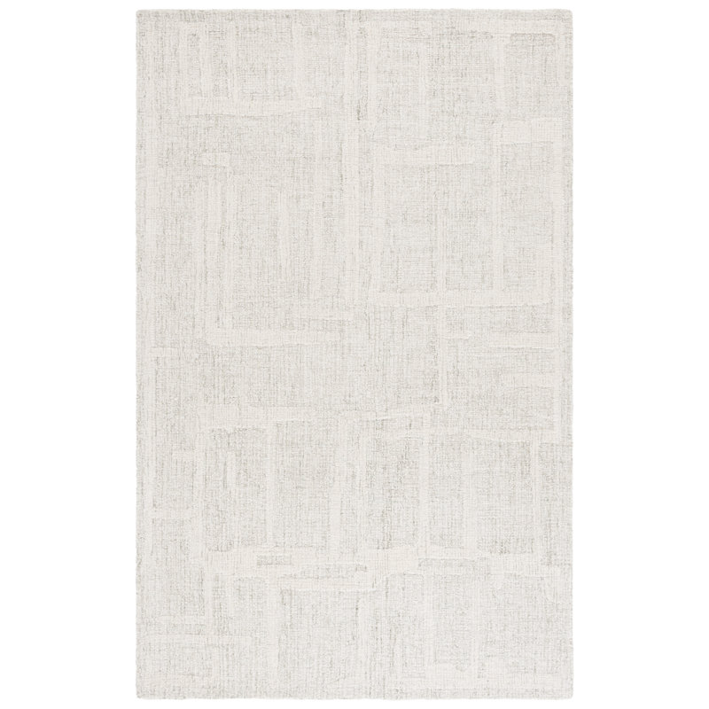 Tapis abstrait en laine touffeté à la main, Rectangulaire 8 pi x 10 pi