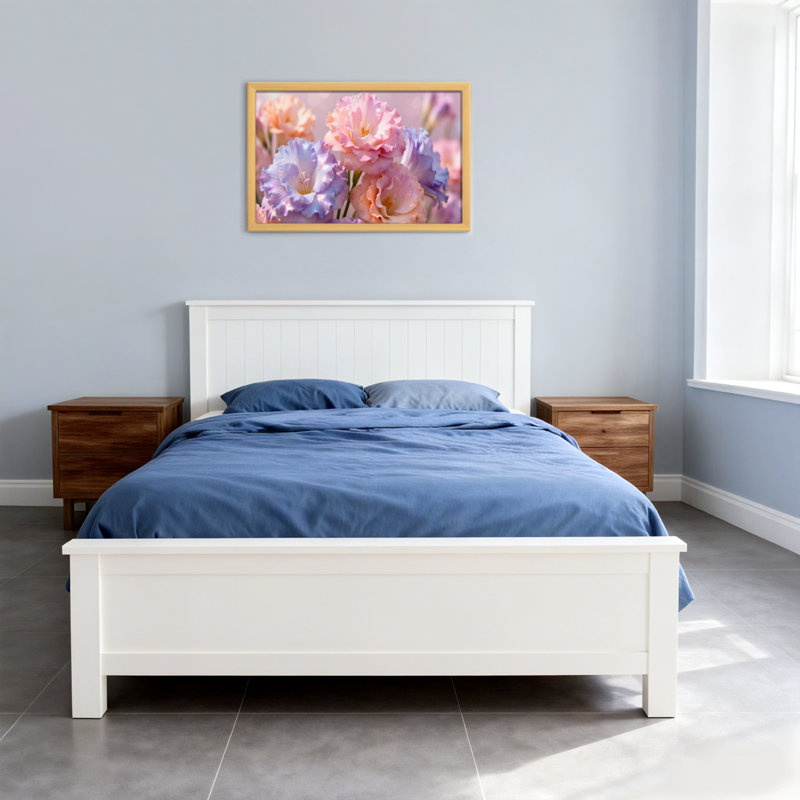 Plantes et fleurs Fleurs pastel rose tendre et mauve, H 12 po x l 18 po, Toile tendue, Ne s’applique pas