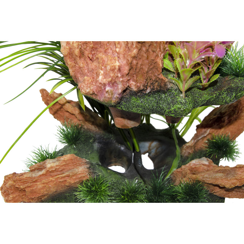 Insta-Aquascape of Plants and Rocks to Decorate Aquarium Tanks - 3 Piece