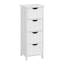 Armoire de rangement blanche peu encombrante, conception moderne autoportante en MDF