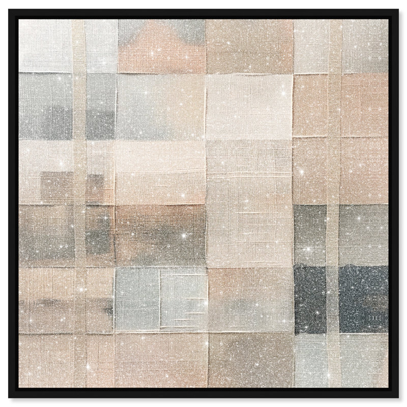 Minimalist Mesh Canvas Abstract Print by Oliver Gal, Black Frame, 12 x 12, 13"H x 13"W, Black Frame