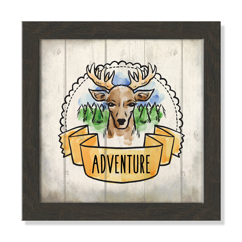 Adventure is out There 1, art encadré, H 12 po x l 12 po x P 0,6 po, Cadre plat à grain de bois noir
