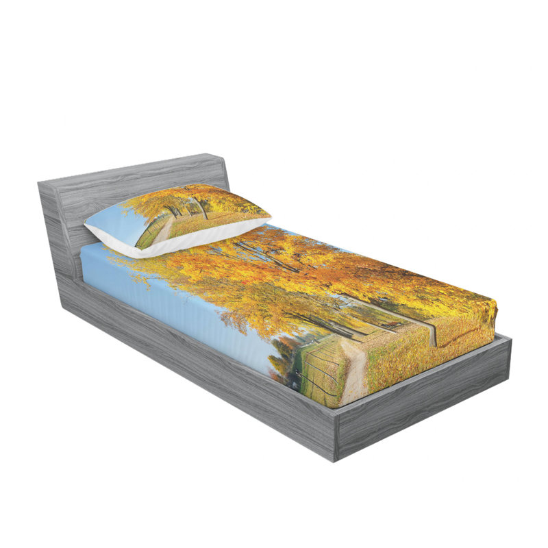 Ensemble de draps d’érable dans l’ensemble de draps countside rural, Ensemble de draps pour lit simple TG avec drap-hou