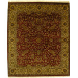 Moghul hand-knotted New Zealand Wool Red/Gold Area Rug